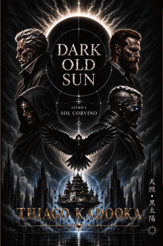 Capa do livro Dark Old Sun — Sol Corvino, de Thiago Kadooka